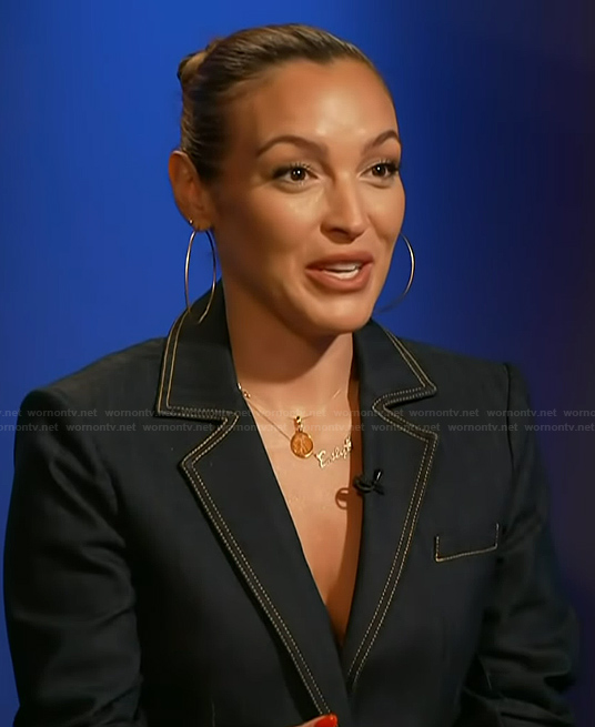 Emily Orozco's denim blazer on Access Hollywood