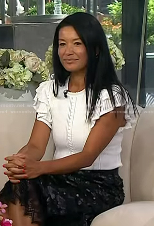 Emma Nanami Strenner's white ruffle top on Today