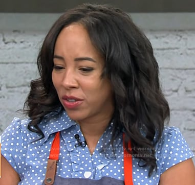 Erica Blaire Roby's blue polka dot dress on Today