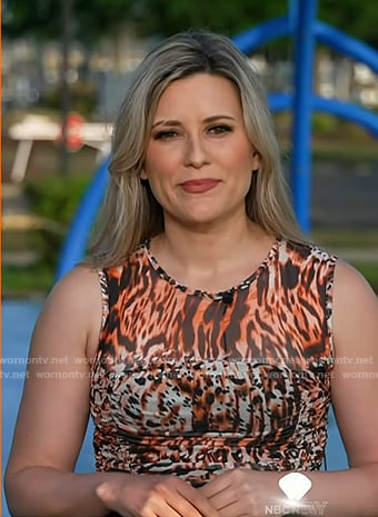 Erin McLaughlin's animal print sleeveless top on Today