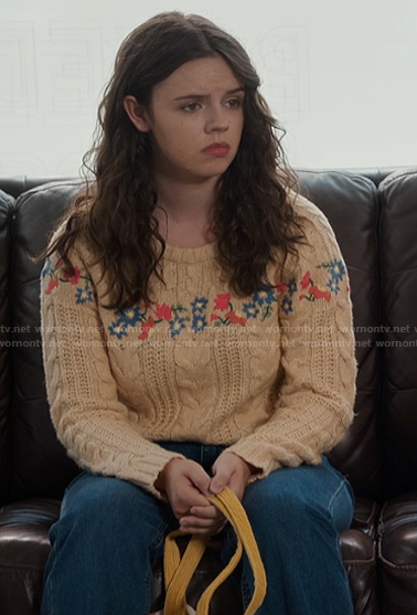 Grace's embroidered knit sweater on My Life with the Walter Boys