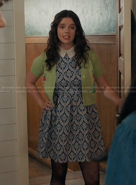 Grace's green embroidered cardigan on My Life with the Walter Boys