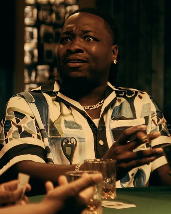 Hanibal's printed shirt on The Chi