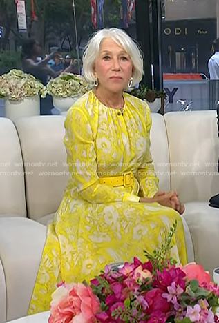 Helen Mirren's yellow floral maxi dress on Today