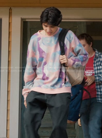 Isaac's camo print sweatshirt on My Life with the Walter Boys
