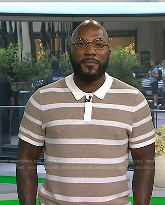 Jeezy's striped polo on Today