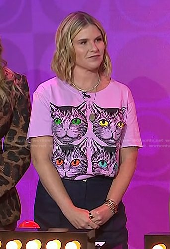 Jenna's pink cat print tee on Today