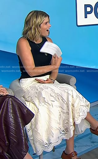 Jenna's white lace midi skirt on Today