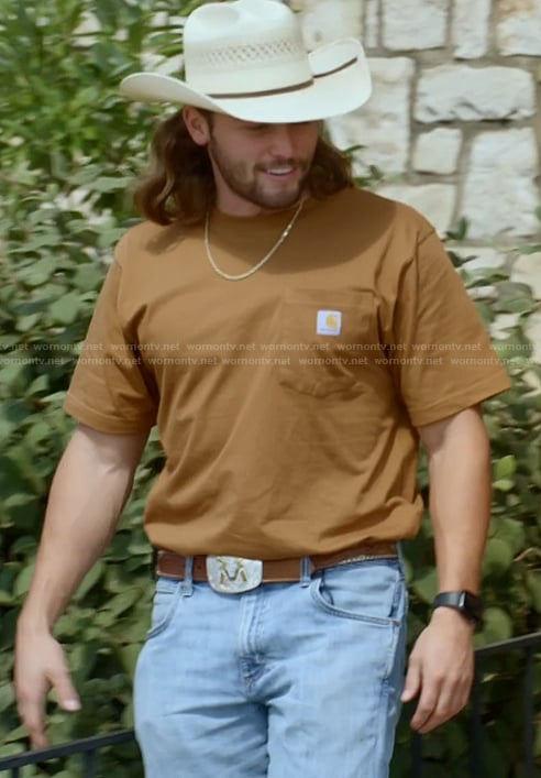 Jesse's brown tee on The McBee Dynasty Real American Cowboys