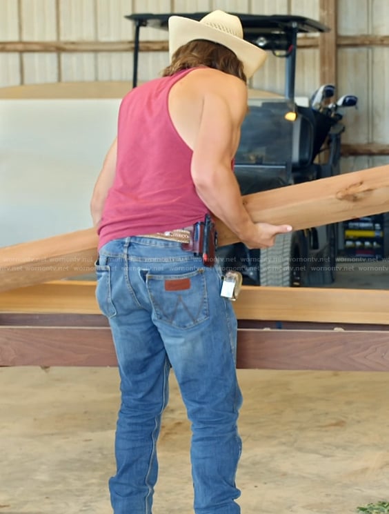 Jesse's denim jeans on The McBee Dynasty Real American Cowboys