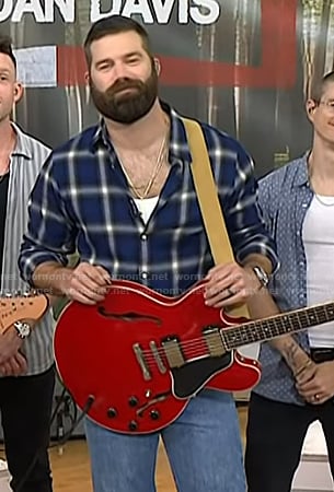 Jordan Davis's navy check shirt on Today