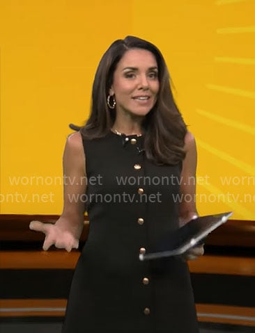 Kate Bilo's black button front dress on CBS Mornings