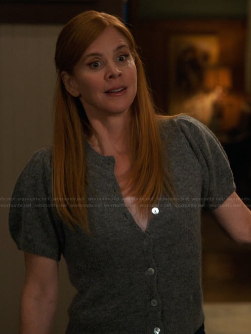 Katherine's gray short sleeve cardigan on My Life with the Walter Boys