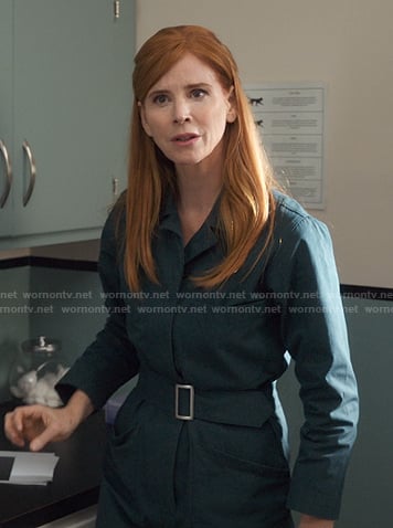 Katherine's teal belted jumpsuit on My Life with the Walter Boys