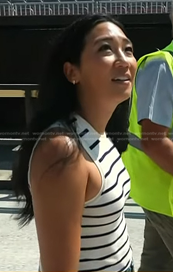 Kathy Park's white striped tank on Today
