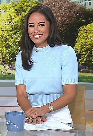 Kaylee's blue short sleeve sweater on Today