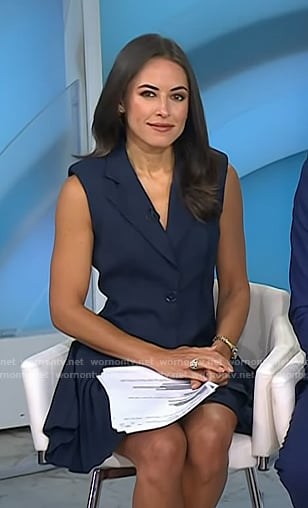 Kaylee's navy pleated blazer dress on Today
