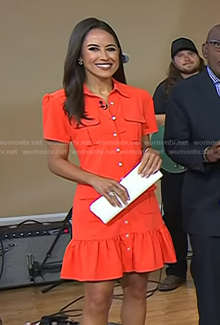 Kaylee's red mini shirtdress on Today