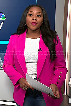 Kay's pink button sleeve blazer on NBC News Daily