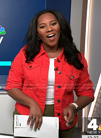 Kay's red denim jacket on NBC News Daily