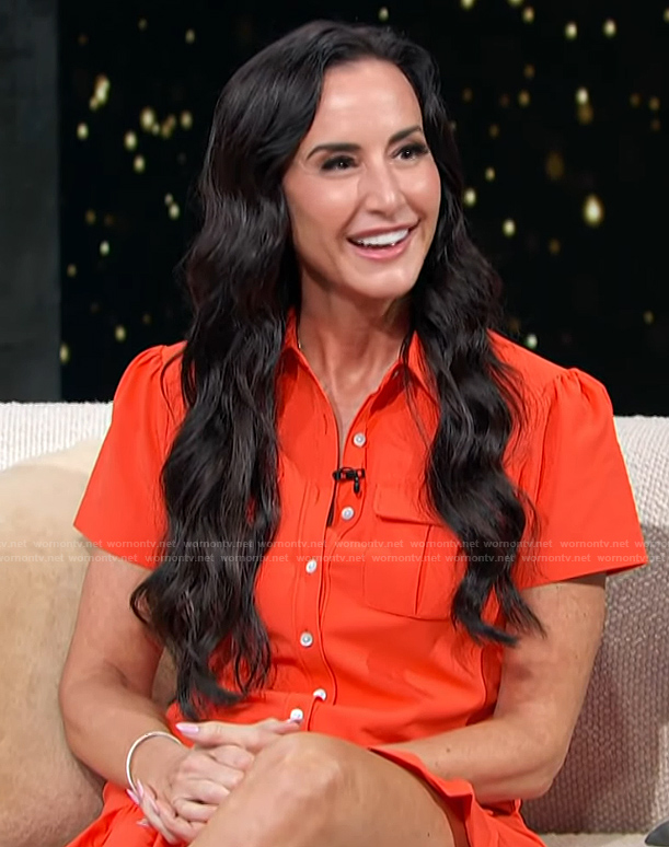 Kim Perell's red mini shirtdress on Access Hollywood