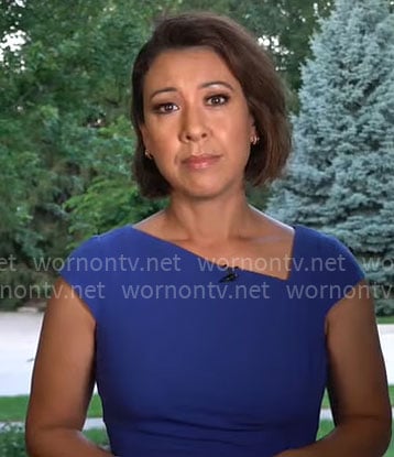 Lana Zak's blue asymmetric dress on CBS Mornings