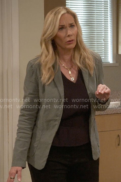 Leanne's green blazer on Leanne
