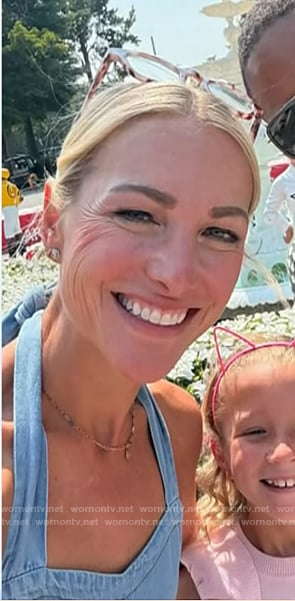Lindsay Czarniak's halter neck denim jumpsuit on Today