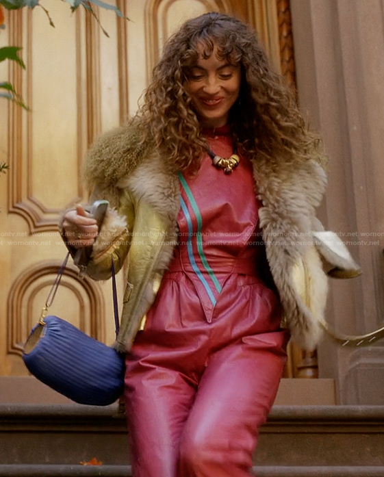 Lisette's blue shoulder bag on And Just Like That