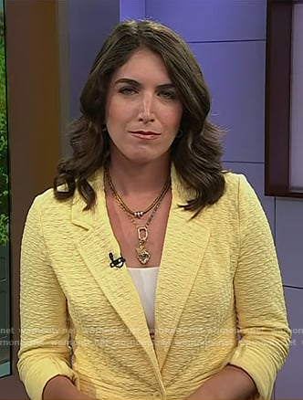 Liz's yellow textured blazer on Today