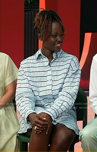 Lupita Nyong'o's blue stripe shirtdress on Today