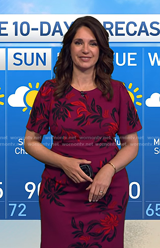 Maria's burgundy floral dress on Today