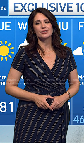 Maria's navy striped wrap dress on Today