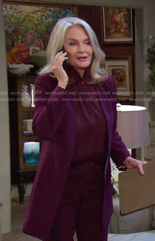 Marlena's purple open jacket and pants on Days of our Lives