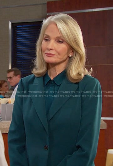 Marlena's teal green blazer and blouse on Days of our Lives