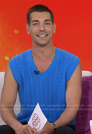 Matt Rogers's blue knit vest on Today