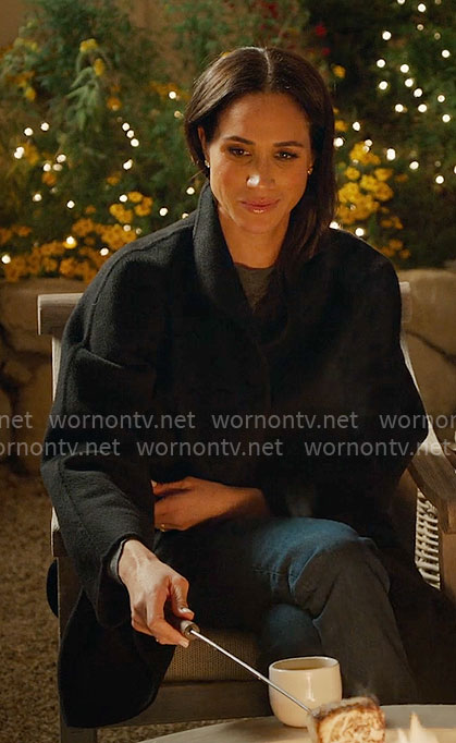 Meghan Markle's black coat on With Love Meghan