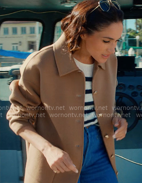 Meghan Markle's camel jacket on With Love Meghan