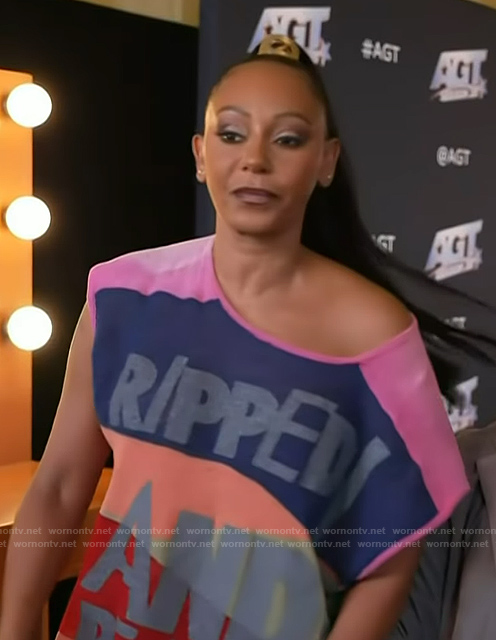Mel B's multicolored top on Access Hollywood