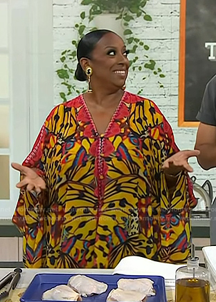 Melba Wilson's butterfly print kaftan on Today