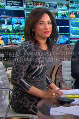 Michelle Miller's animal print dress on CBS Mornings