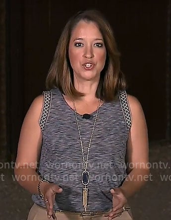 Mireya Villarreal's embroidered trim tank top on CBS Mornings