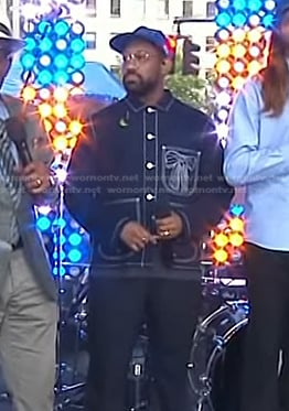 PJ Morton's navy embroidered jacket on Today