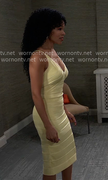 Portia's yellow bandage dress on General Hospital