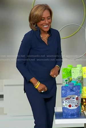 Robin's navy shirt and pants on Good Morning America