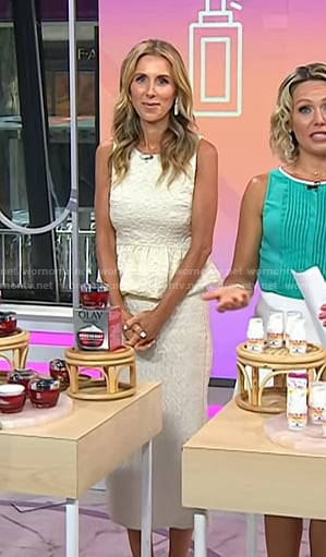 Sarah Eggenberger's textured peplum top and skirt on Today
