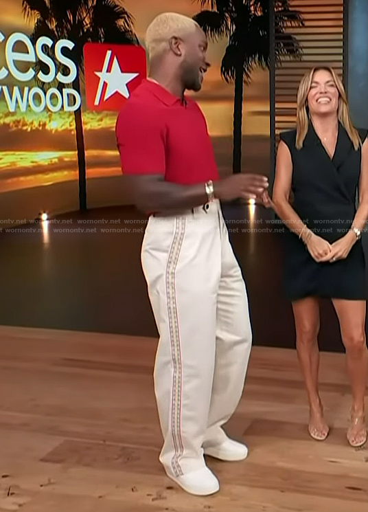 Scott's side stripe pants on Access Hollywood