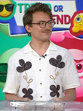 Sean Hickey's white floral embroidered shirt on Today