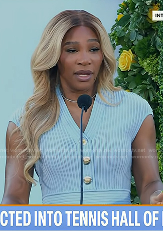 Serena William's blue ribbed dress on Today