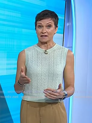 Stephanie's mint cable knit vest on Today